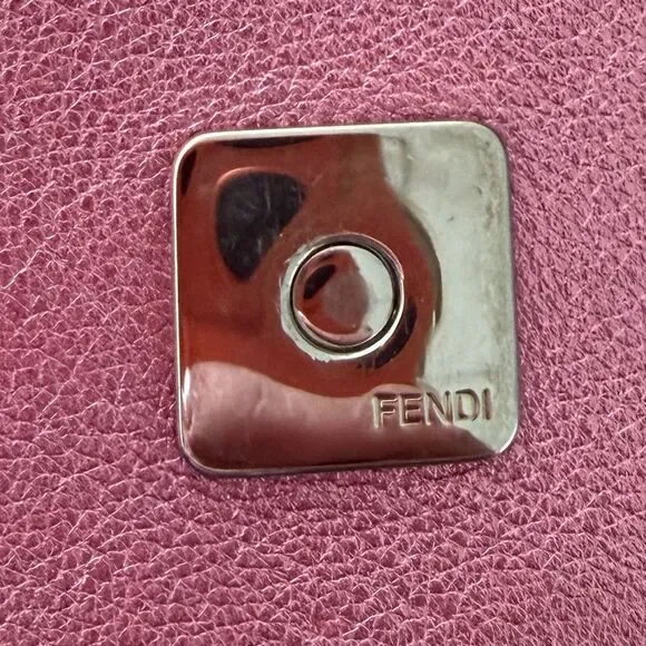 Fendi Vitello Catalon Metallic Pink Leather Bag with Silver Accent - Picture 8 of 17